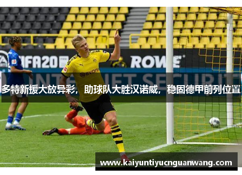 多特新援大放异彩，助球队大胜汉诺威，稳固德甲前列位置